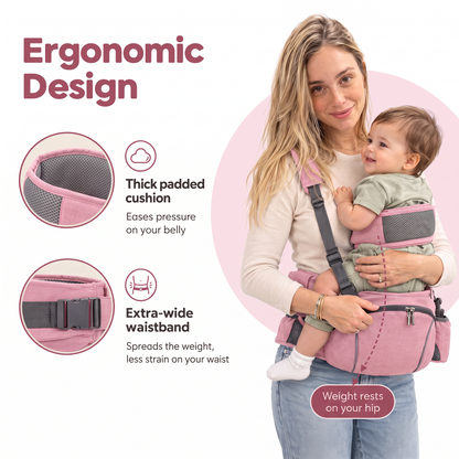 Ergonomic design: padded cushion and extra-wide waistband
