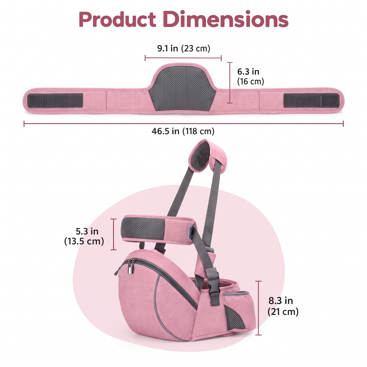 NestSeat Hip Carrier product dimensions